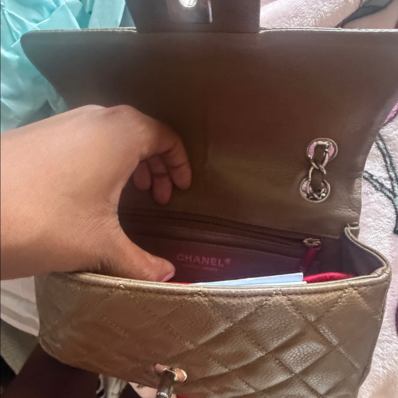 CHANEL TAUPE CAVIAR QUILTED MINI RECTANGULAR FLAP BAG - Picture 8 of 8